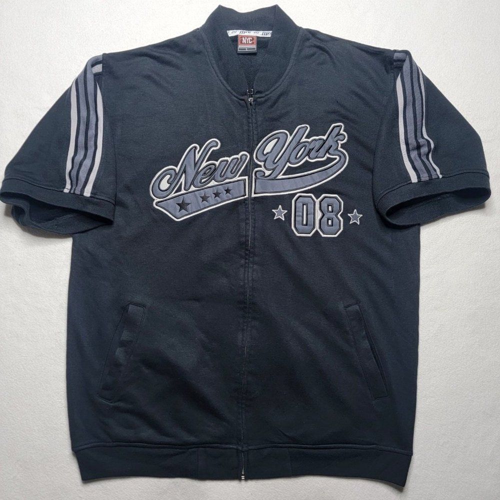 Vintage 212 NYC New York Sweatshirt Men's Large Black Short Sleeve Heavy Weight